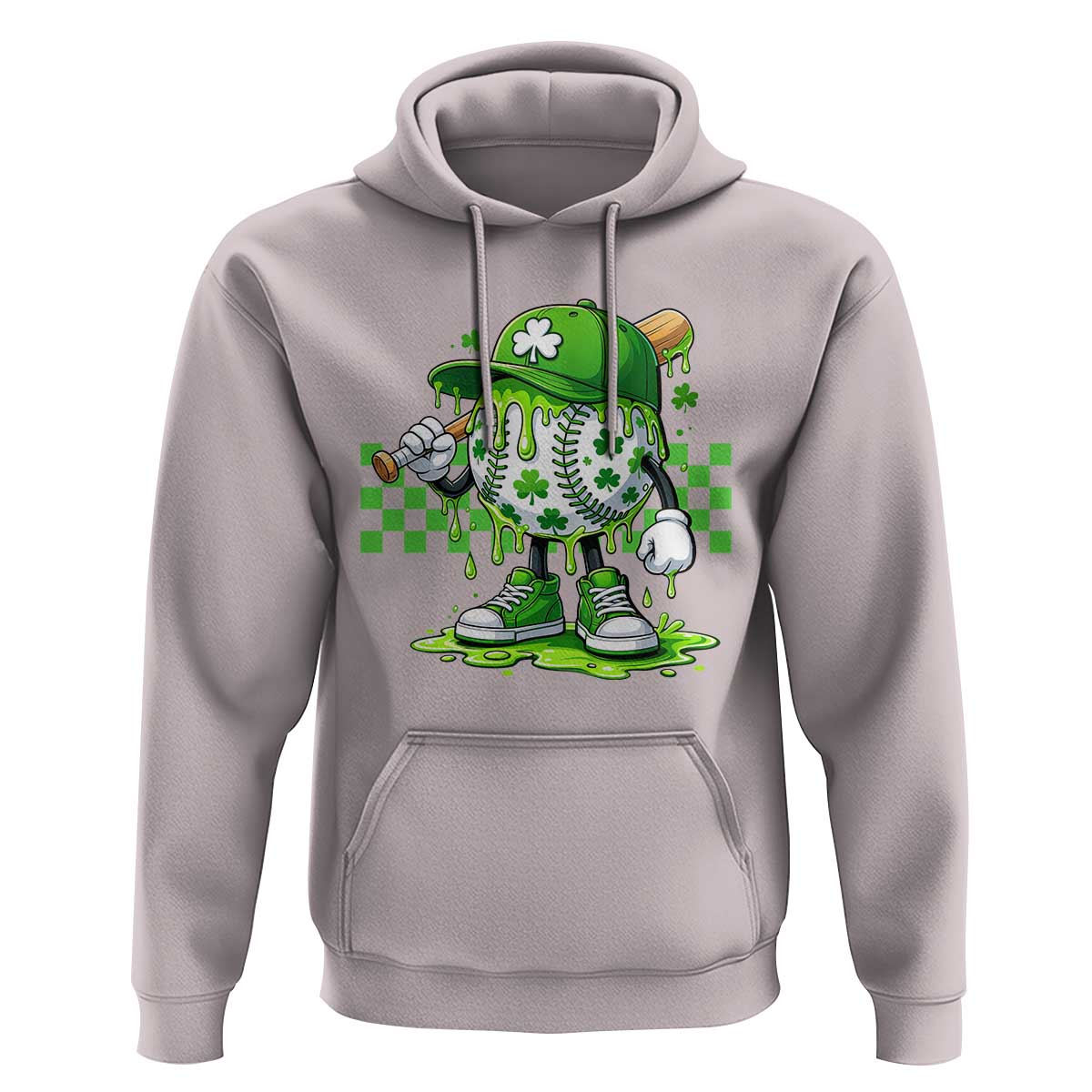 St Patricks Day Shamrock Baseball Player Gift Hoodie