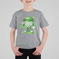 St Patricks Day Shamrock Baseball Player Gift T Shirt For Kid