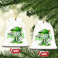 St Patricks Day Shamrock Baseball Player Gift Ceramic Ornament