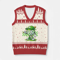 St Patricks Day Shamrock Baseball Player Gift V-Neck Knit Sweater Vest