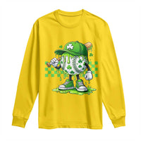 St Patricks Day Shamrock Baseball Player Gift Long Sleeve Shirt