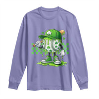 St Patricks Day Shamrock Baseball Player Gift Long Sleeve Shirt