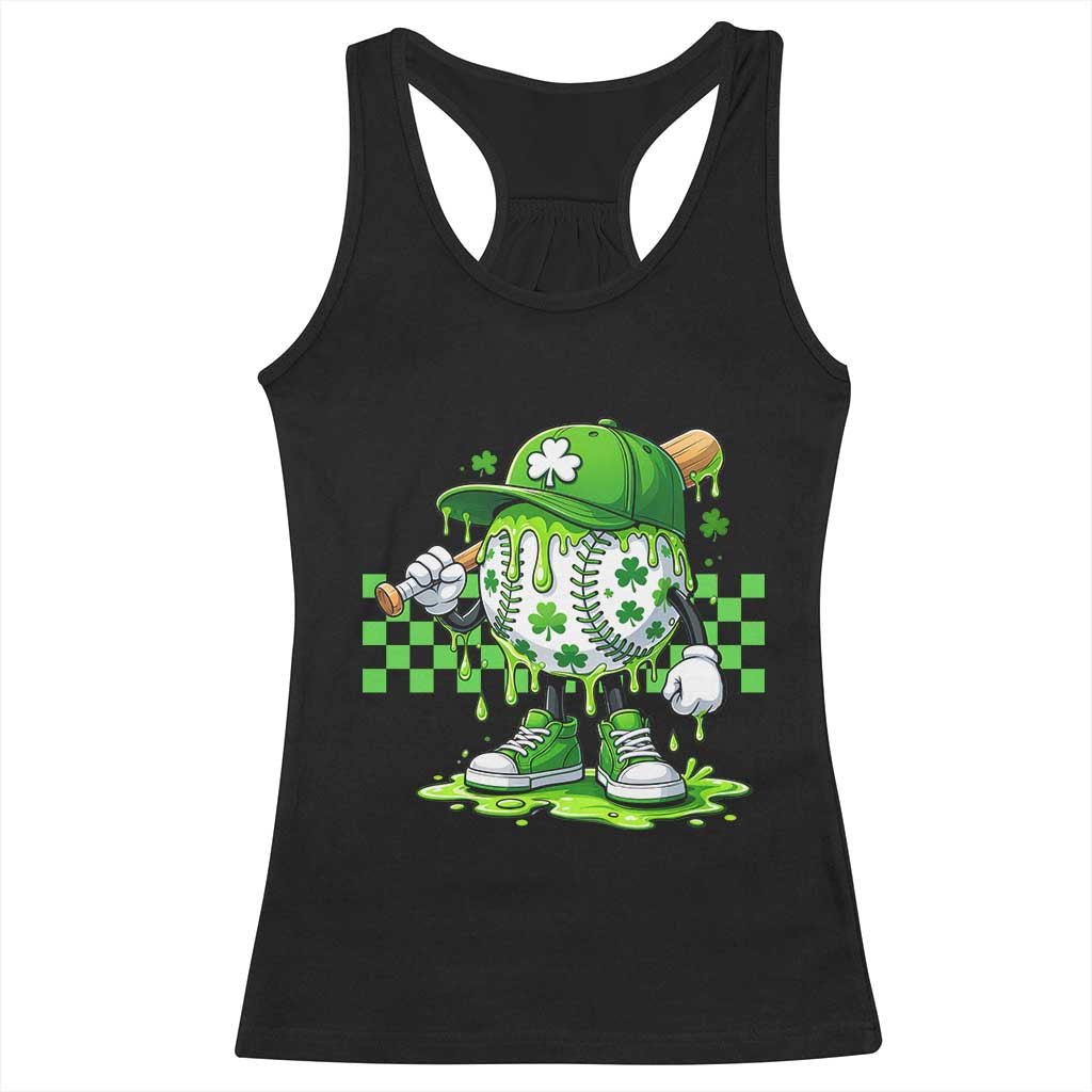 St Patricks Day Shamrock Baseball Player Gift Racerback Tank Top