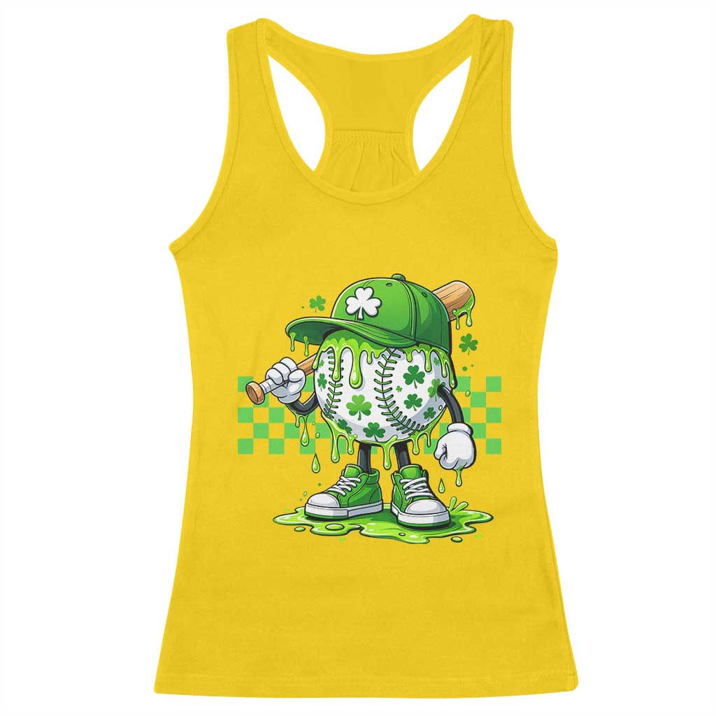 St Patricks Day Shamrock Baseball Player Gift Racerback Tank Top