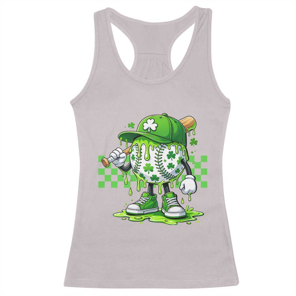 St Patricks Day Shamrock Baseball Player Gift Racerback Tank Top