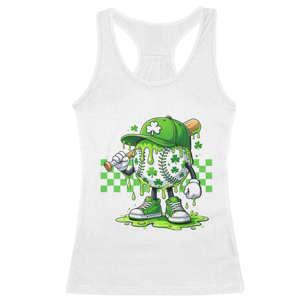 St Patricks Day Shamrock Baseball Player Gift Racerback Tank Top