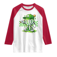 St Patricks Day Shamrock Baseball Player Gift Raglan Shirt