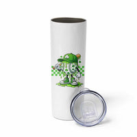 St Patricks Day Shamrock Baseball Player Gift Skinny Tumbler