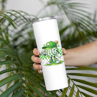 St Patricks Day Shamrock Baseball Player Gift Skinny Tumbler