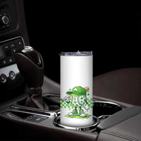 St Patricks Day Shamrock Baseball Player Gift Skinny Tumbler