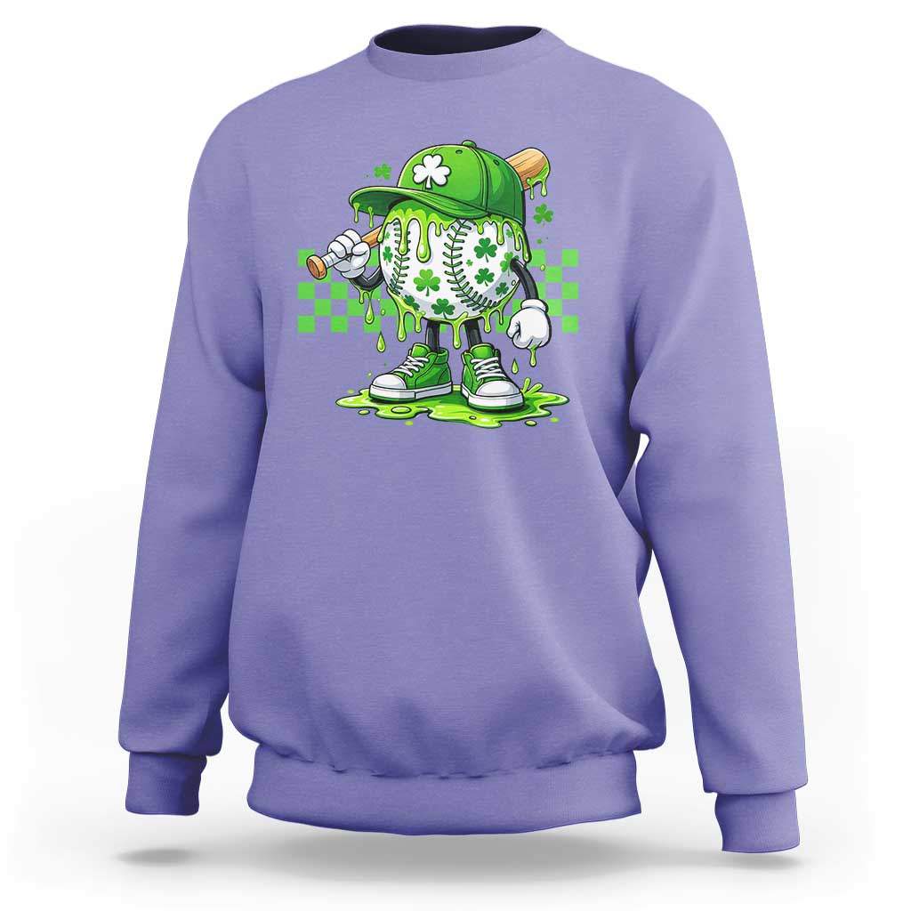 St Patricks Day Shamrock Baseball Player Gift Sweatshirt