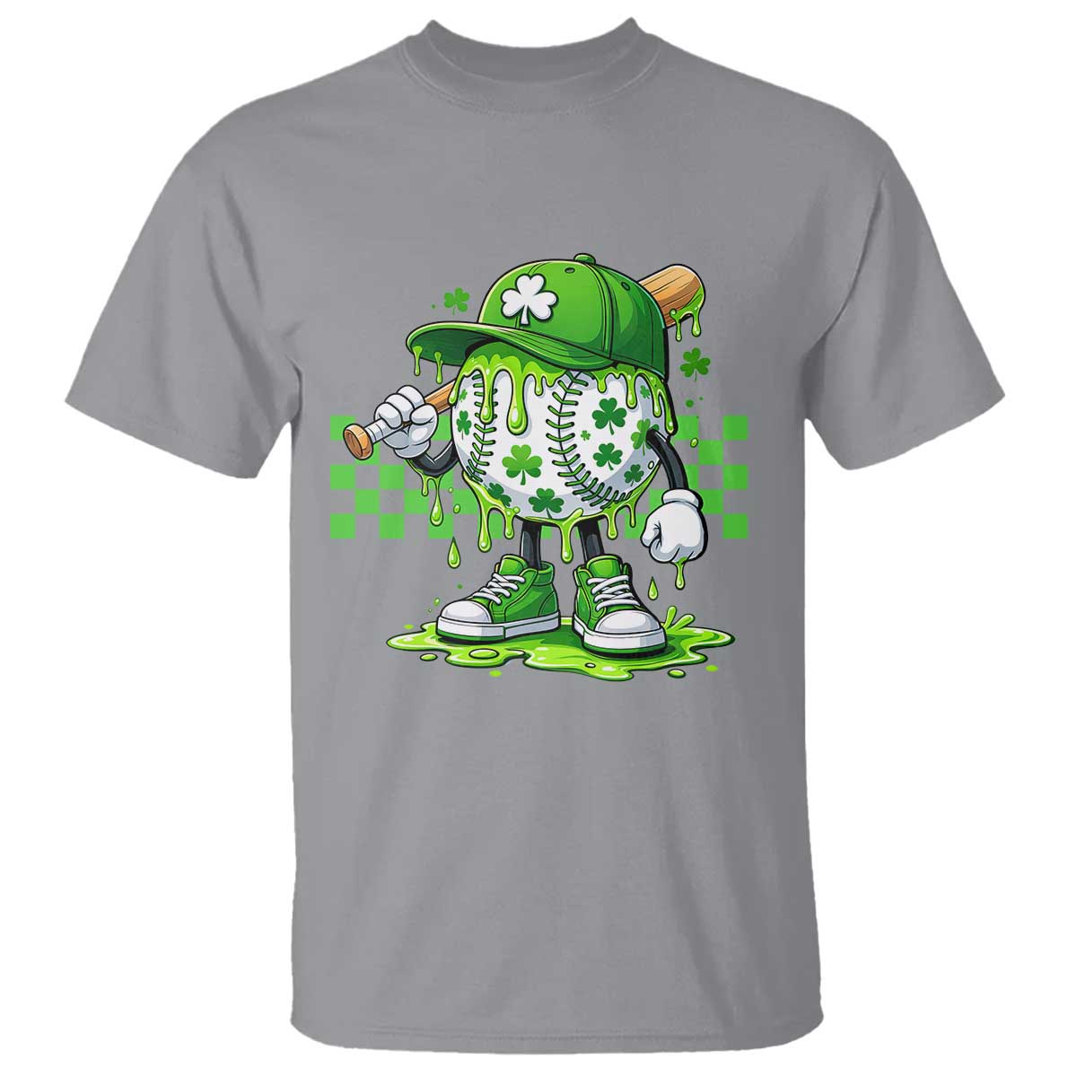St Patricks Day Shamrock Baseball Player Gift T Shirt