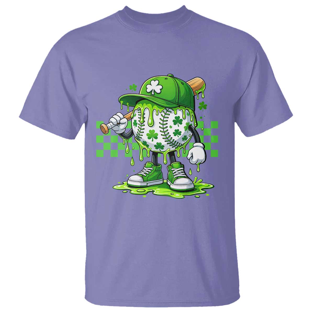 St Patricks Day Shamrock Baseball Player Gift T Shirt