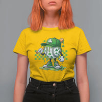 St Patricks Day Shamrock Baseball Player Gift T Shirt For Women