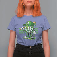 St Patricks Day Shamrock Baseball Player Gift T Shirt For Women