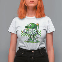 St Patricks Day Shamrock Baseball Player Gift T Shirt For Women