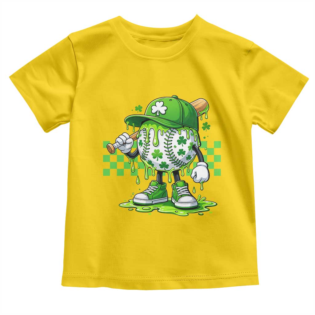 St Patricks Day Shamrock Baseball Player Gift Toddler T Shirt
