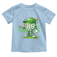 St Patricks Day Shamrock Baseball Player Gift Toddler T Shirt