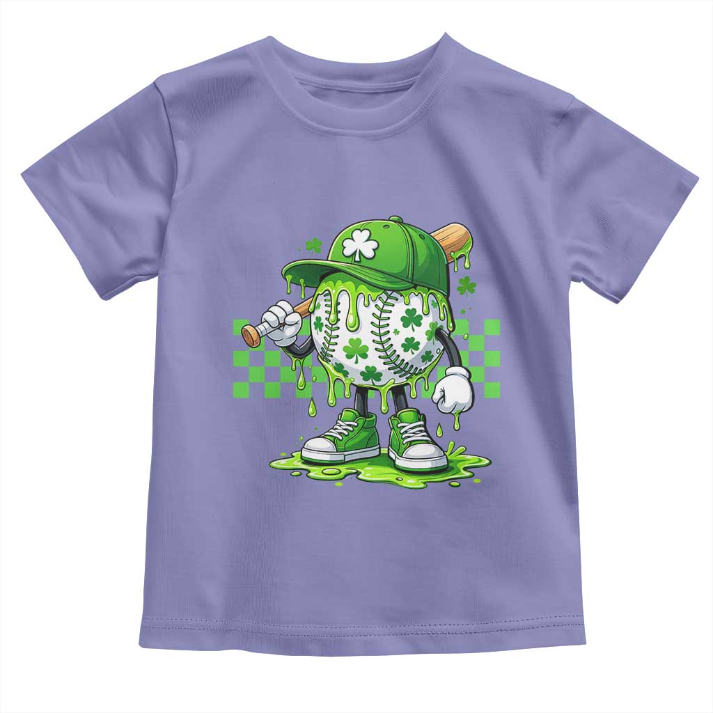 St Patricks Day Shamrock Baseball Player Gift Toddler T Shirt