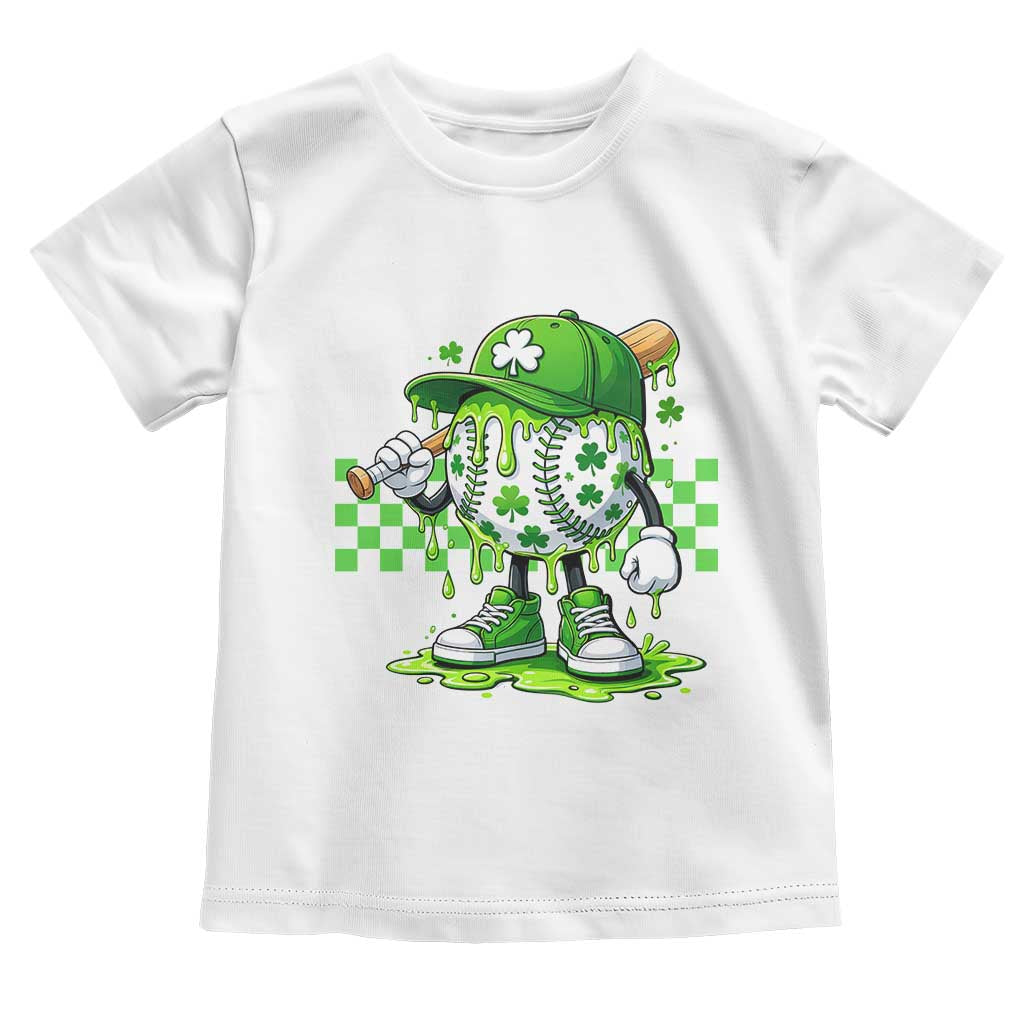 St Patricks Day Shamrock Baseball Player Gift Toddler T Shirt