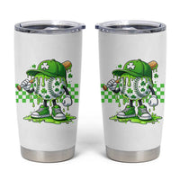 St Patricks Day Shamrock Baseball Player Gift Tumbler Cup