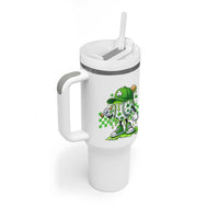 St Patricks Day Shamrock Baseball Player Gift Tumbler With Handle
