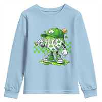 St Patricks Day Shamrock Baseball Player Gift Youth Sweatshirt