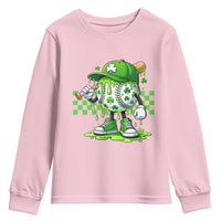 St Patricks Day Shamrock Baseball Player Gift Youth Sweatshirt