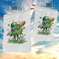 Funny St Patricks Day Clover Baseball Player Gift Garden Flag