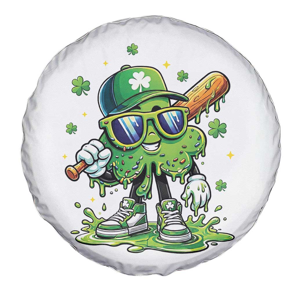 Funny St Patricks Day Clover Baseball Player Gift Spare Tire Cover