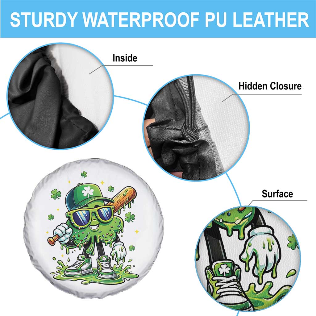 Funny St Patricks Day Clover Baseball Player Gift Spare Tire Cover