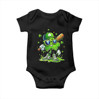 Funny St Patricks Day Clover Baseball Player Gift Baby Onesie