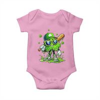 Funny St Patricks Day Clover Baseball Player Gift Baby Onesie