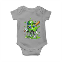 Funny St Patricks Day Clover Baseball Player Gift Baby Onesie
