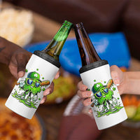 Funny St Patricks Day Clover Baseball Player Gift 4 in 1 Can Cooler Tumbler