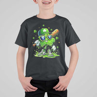 Funny St Patricks Day Clover Baseball Player Gift T Shirt For Kid