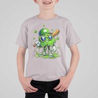 Funny St Patricks Day Clover Baseball Player Gift T Shirt For Kid