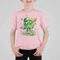 Funny St Patricks Day Clover Baseball Player Gift T Shirt For Kid