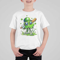 Funny St Patricks Day Clover Baseball Player Gift T Shirt For Kid