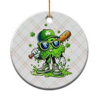 Funny St Patricks Day Clover Baseball Player Gift Ceramic Ornament