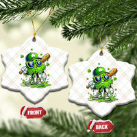 Funny St Patricks Day Clover Baseball Player Gift Ceramic Ornament