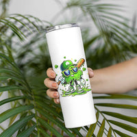 Funny St Patricks Day Clover Baseball Player Gift Skinny Tumbler