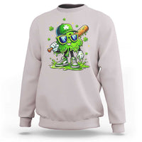 Funny St Patricks Day Clover Baseball Player Gift Sweatshirt