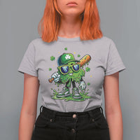 Funny St Patricks Day Clover Baseball Player Gift T Shirt For Women