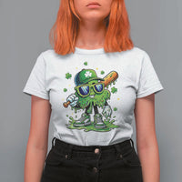 Funny St Patricks Day Clover Baseball Player Gift T Shirt For Women