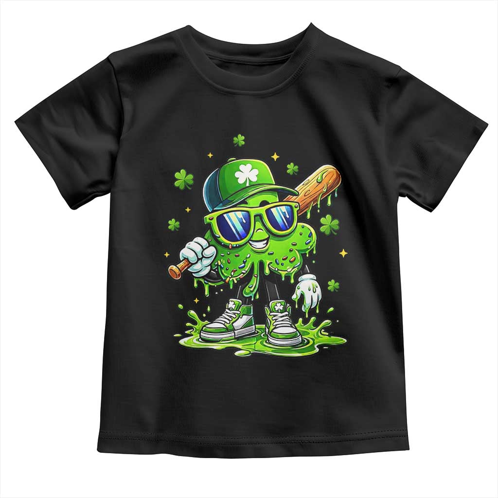 Funny St Patricks Day Clover Baseball Player Gift Toddler T Shirt