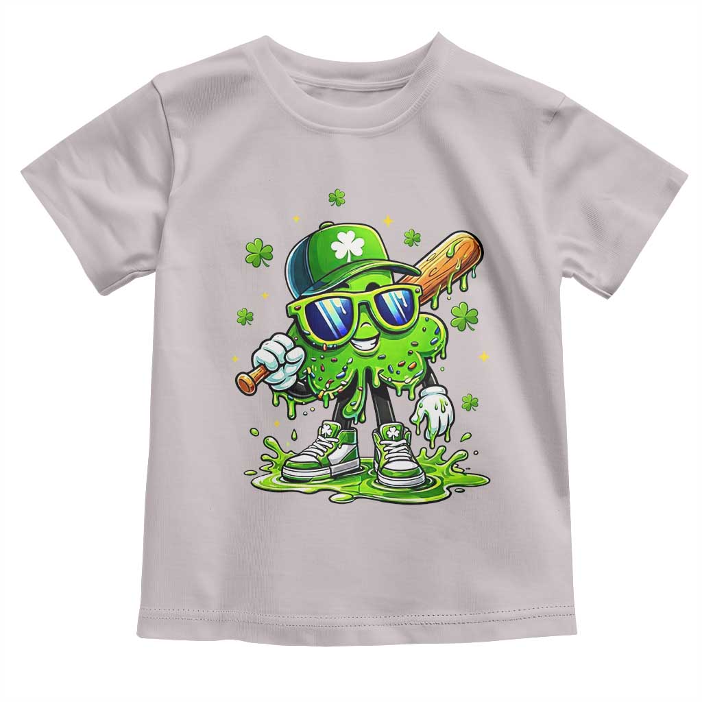 Funny St Patricks Day Clover Baseball Player Gift Toddler T Shirt