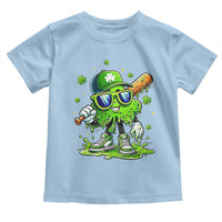 Funny St Patricks Day Clover Baseball Player Gift Toddler T Shirt