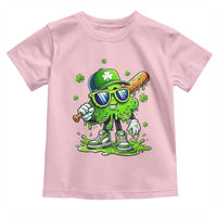 Funny St Patricks Day Clover Baseball Player Gift Toddler T Shirt