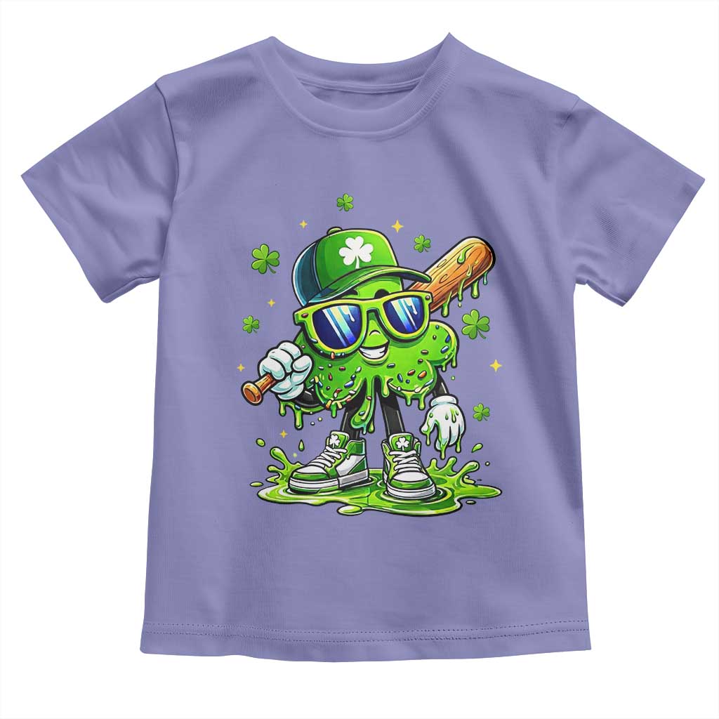 Funny St Patricks Day Clover Baseball Player Gift Toddler T Shirt